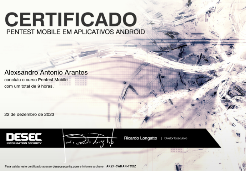 Certificação Penteste Mobile Desec Security